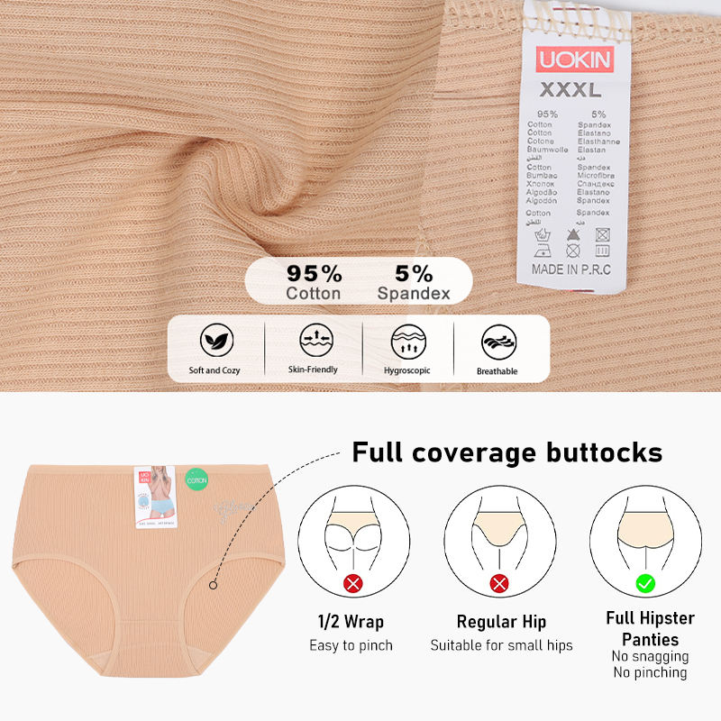 Bulk Pack Comfort Fit Women's Plus Size Briefs 12-Pack Cotton Underwear-Everyday Knitted Style (Low Price)