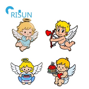 Kleine Pin Badge Vintage Custom 3d Email Engel Met Vleugel Beschermengel Reversspeld Cherub Broche Pin - Product Image 1