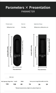 <span class=keywords><strong>Serrure</strong></span> de porte coulissante antivol dorée, encastrée, invisible, en alliage de zinc - Product Image 6