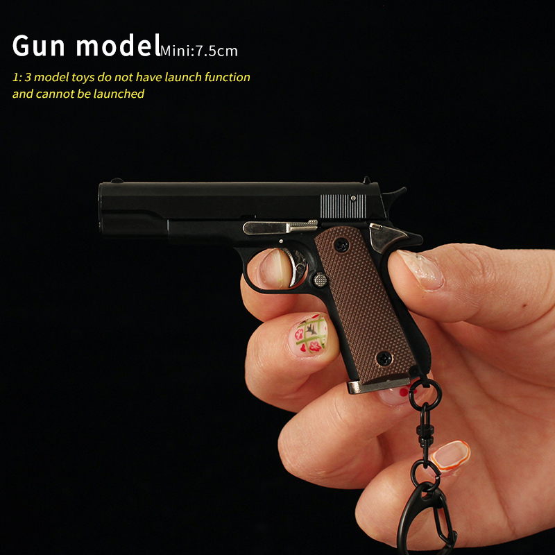 unmarked 1:3 colt 1911 black with 5 bullets (shell ejection)