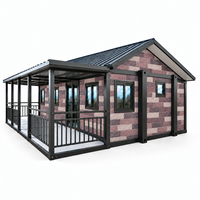 Cabines préfabriquées modulaires modernes avec véranda couverte pour café, café de jardin et usage commercial extérieur