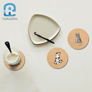 2 pièces/pak Liège Mignon Chat Chien Napperons pour Cuisine Drinkware Tasses - Product Image 5