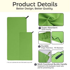 Serviette de sport en microfibre imprimée avec logo brodé personnalisé - Product Image 4