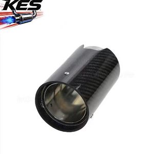 63mm 79mm カーボンファイバー製エキゾーストチップ、ステンレス製スロートエンドキャップ付き、アップグレードされたエキゾーストテールパイプマフラーチップ - Product Image 3