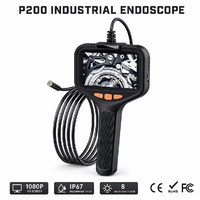Endoscope d'inspection de pipeline avec lumière LED 200W, écran 4,3 pouces, boroscope flexible, étanche IP67, pour vérification des conduites HVAC