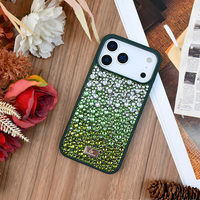 Étui de téléphone PC antichoc luxueux, glamour et étincelant avec diamants pour mariages et soirées, pour iPhone 17 Pro Max
