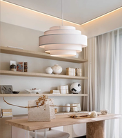 Lustre à tambour LED Luminaire de style campagnard pour salon, salle à manger, îlot de cuisine, entrée, escalier