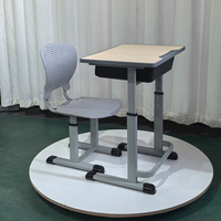 Ensemble de bureau et chaise d'école réglables sur mesure avec dossier en maille respirante, table d'étude pour étudiants, pour utilisation en salle de classe