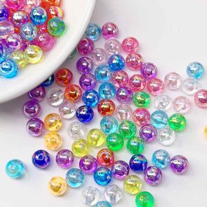 Ab Colored Round Beads 4-12mm Transparent Acrylic Loose Beads For Diy Jewelry <b>Making</b> Craft Supply Wholesale By Weight - Product Image 1