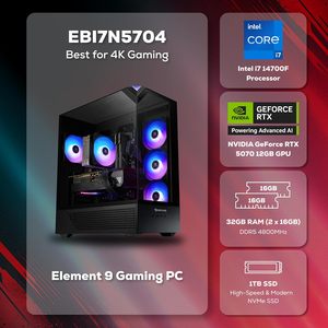 Ordinateur de bureau iBUYPOWER Element Gaming PC Intel Core i7 RTX 5070 12 Go 32 Go DDR5 1 To de stockage - Product Image 2