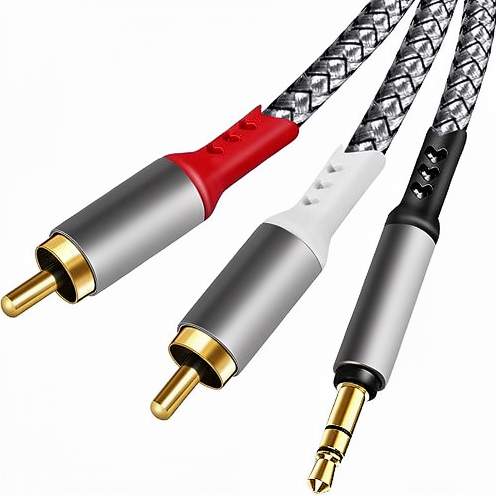 Stereo Audio Cable 1/4 6.35 TRS Male to 2 RCA Male Y Cable Gold Plated Shielded Audio Wire for Audio Mixer Power Amplifier