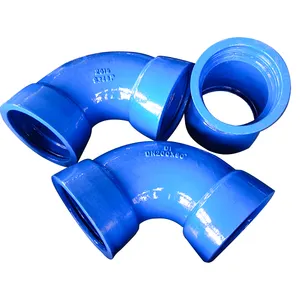 ISO2531 DN80-DN1400 Ductile Iron Pipe Fitting Double Flange 45 90 degree Elbow Bend for Water