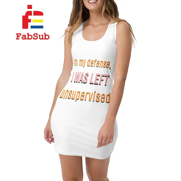 Bayanlar örme elbise 100% polyester spor giyim kolsuz tank top kadınlar katı renk baskılı polyester gömlekler