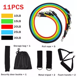 11 attrezzature da palestra in lattice pz/set allenamento con corda in lattice per allenamento a casa fasce di terapia fisica elastiche fasce di resistenza al Fitness - Product Image 3