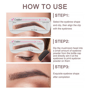 Poudre capillaire imperméable pour le kit de mise en forme des sourcils avec pochoir, maquillage, cache-cheveux, couvre-racines instantané - Product Image 4