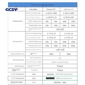 <span class=keywords><strong>BMS</strong></span> 14S <span class=keywords><strong>58.8V</strong></span> 50A 60A 100A 120A 3 철 리튬 배터리 충전 보호 보드 (균형 온도 제어 기능 포함) - Product Image 6