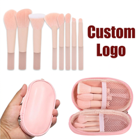 OEM ODM 10-teiliges Mini-Pinsel-Set in Pink mit Synthetikborsten, Aluminiumgriffen und Kunststoffgriffen – Kosmetikpinsel-Kit für Anfänger und Reisen