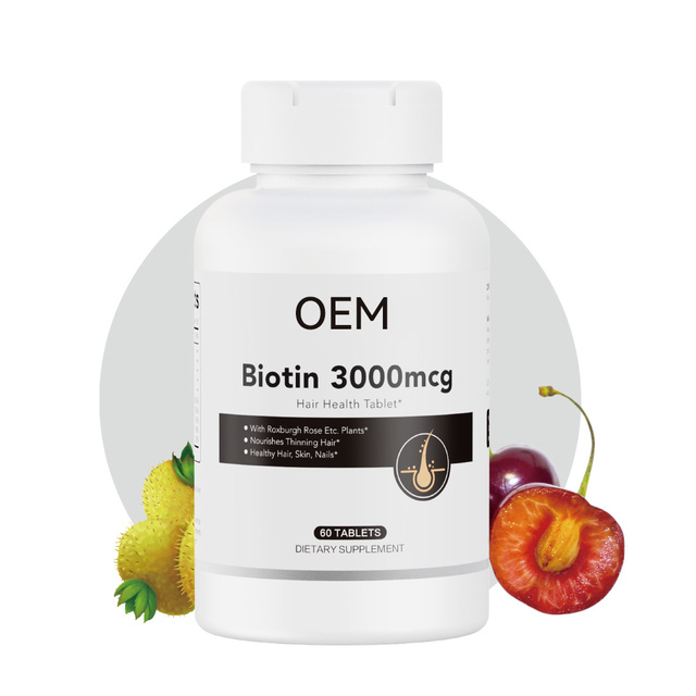 Biotin 3000mcg Hair Health Tablets Supports Hair Growth Strength | Nourishes Follicles Scalp Nail Care OEM Beauty Products