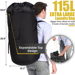 Sac à dos de voyage pliable en Oxford imperméable extra durable, bretelles rembourrées, utilisation familiale, sac à linge multifonctionnel, sorties - Product Image 3