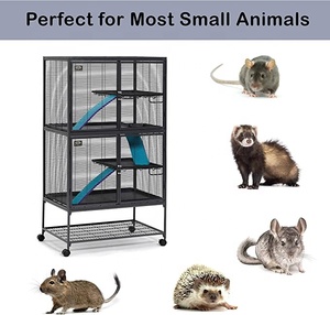 Boîtier à 4 niveaux pour chats et chatons, <span class=keywords><strong>Cage</strong></span> de furet, boîte de parc, niche, caisse, roulettes rotatives, boîte de parc Ani, niche, caisse, roulettes rotatives - Product Image 5