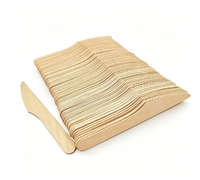 Couteaux jetables en bois biodégradable résistants à la chaleur pour la viande, pour les fêtes, les restaurants de restauration rapide, vente en gros