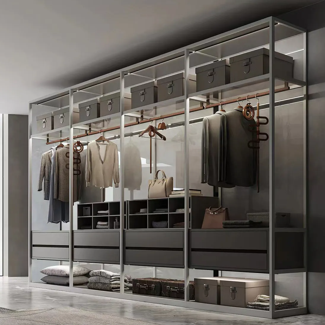 Boloni Custom Closet Cabinets Wardrobe Walk In Wardrobe System 7 Door Closet Luxury Closet Design