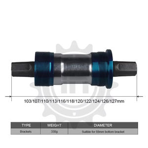 Essieu <span class=keywords><strong>de</strong></span> vélo, colonne centrale, 103/107/110/113/116/118/120/122/124/126/127/mm, vis étanches - Product Image 3