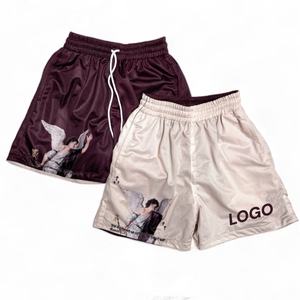 Manufacture Custom Sublimated Gym <strong>Shorts</strong> with Drawstrings Angel Pattern Double-Sided 4-inch Inseam Reversible Soft Mesh <strong>Shorts</strong> - Product Image 6