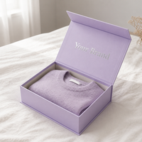 Boîte d'emballage pour vêtements de qualité supérieure en violet, boîte cadeau rigide personnalisée avec estampage argenté pour les marques de vêtements de mode