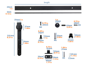 WEKIS Kit de Herrajes Duraderos para Puertas Correderas Dobles, Silencioso, Moderno, de Acero Satinado Negro, con Tornillos Industriales de Latón para Gabinetes - Product Image 3