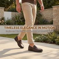 Chaussures décontractées pour hommes, légères, confortables, en cuir perforé marron, logo personnalisé OEM, fabrication directe d'usine