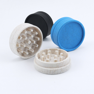 Logo Label Custom Plastic Fiber 2-Part Herb Grinder 55mm Biodegradable Spice Crusher Tobacco <b>Cigarette</b> Paper Smoking Accessories - Product Image 4