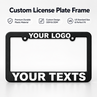 Cadre de plaque d'immatriculation personnalisé avec logo, en plastique, coins arrondis, antirouille, anti-rayures, résistant à la décoloration, pour voiture, camion, SUV, taille américaine