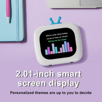Nouvelle Mini Enceinte Intelligente Rétro en Forme de Télévision avec Cordon, Lecteur de Musique Android, Affichage Horloge, Bluetooth 5.4 et Écran Tactile Personnalisable