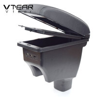 Vtear pour Suzuki SX4 2006-2020, accoudoir en cuir PU ABS, chargeur USB, boîte de rangement pour console centrale, accessoires intérieurs de voiture