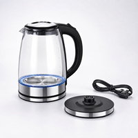 Bouilloire électrique portable sans fil 360° en verre de 1,8 L avec arrêt automatique