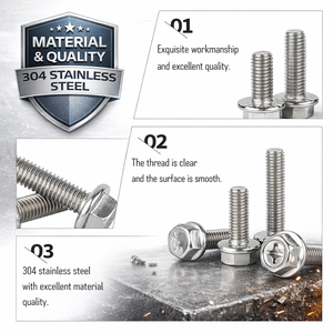 Perno <span class=keywords><strong>de</strong></span> Brida Dentado <span class=keywords><strong>de</strong></span> Acero Inoxidable 304 <span class=keywords><strong>de</strong></span> Alta Resistencia, Perno <span class=keywords><strong>de</strong></span> Brida con Cabeza Hexagonal Resistente a la Corrosión para Maquinaria Industrial y Marina - Product Image 3