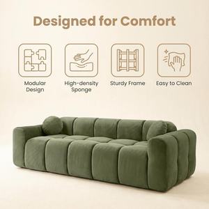 Sofá de Salón Verde Comprimido al Vacío, Muebles Empacados al Vacío, Sofá Comprimido de 3 Plazas en Caja - Product Image 2