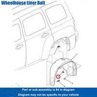 Boulon de protection anti-éclaboussures pour GM 11570498 Buick Cadillac Chevy GMC Oldsmobile Pontiac Saturn 1987-On