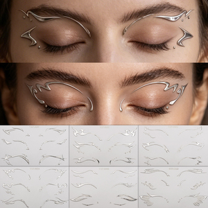 Adesivi Temporanei per Occhi a Forma di <span class=keywords><strong>Farfalla</strong></span> Dorata, Ipoallergenici, Personalizzabili, per Feste e Trucco Viso - Product Image 3