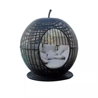 Artisanat Pas Cher Rotin Whicker Oeuf Salon Lit pour Jardin Extérieur Daybed Meubles Ensemble Patio Balcon Piscine Côté