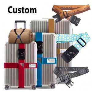 2024 Custom Logo TSA Backpack Adjustable Luggage Belt Quality Travel Bag Accessory Featuring Sublimation Webbing Bag Accessory - Product Image 1