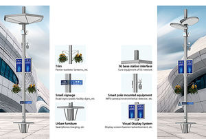 Palo per Illuminazione Intelligente con Telecamera CCTV, Display LED WiFi, Altezza 9M, Temperatura <span class=keywords><strong>Colore</strong></span> Automatica, Dimmerabile, Impermeabile IP65, Palo per Illuminazione Stradale, Garanzia 5 Anni - Product Image 3