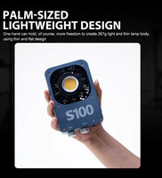 ZSYB S100 Projecteur LED COB portable en alliage d'aluminium, haute CRI 100W, température de couleur réglable 2700K-6500K, dimmable