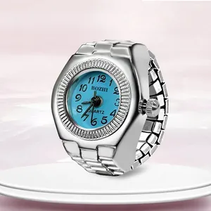 Hot Popular Mini Couple Women Men Ring Watch Round Dial Arabic Numerals Analog Quartz Ring Watches Ladies Finger Ring Watch