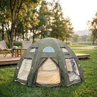 Grande tente dôme gonflable pour le glamping, abri de camping sphérique imperméable avec fenêtre