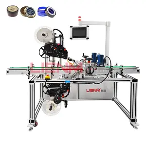 LIENM High Quality Flat Can Jar Labeling Machine Automatic Upper and Lower Two-sided Labeling Machine Flat Labeling Machine