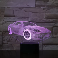 Jouets 3D créatifs tableau acrylique veilleuse œuvre voiture ABS base table en plus de la lampe pour enfant cadeau