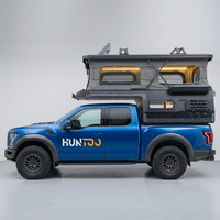 Caravane pliante de style moderne en aluminium gris Huntoo pour le camping, 4 personnes
