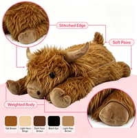 Bantal Boneka Sapi Highland Berbobot, Bulu Halus, Boneka Yak untuk Mengurangi Kecemasan, Pelukan, Dekorasi Rumah Peternakan, Hadiah Liburan